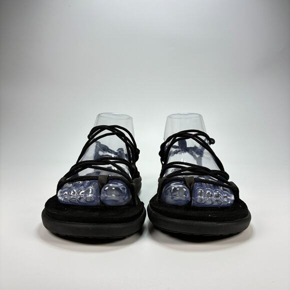 Teva Voya Infinity Black Strappy Elastic Lacing Slip On Sandals Women's Size 7 - Picture 2 of 9